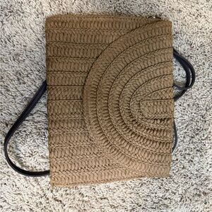 Woven Brown Crossbody Bag